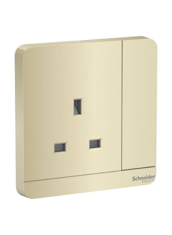 

Schneider Electric AvatarOn 1 Gang Switched Socket, 8.6 x 8.6 x 3.17cm, Gold
