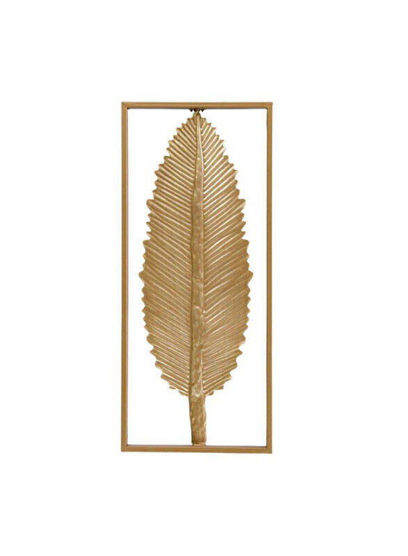 

Ace Constela Leaf Framed Metal Wall Decor , Gold