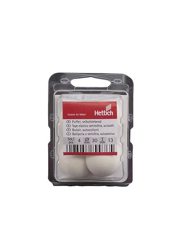 

Hettich 30mm 4 Piece Door Stop Buffer Self-Adhesive, White