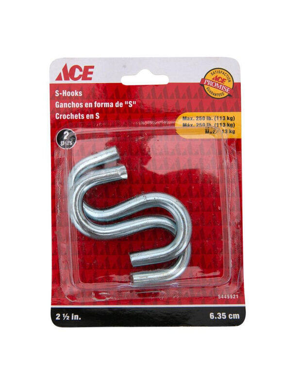 

Ace 2-Piece S Hooks, 6.35cm, Silver