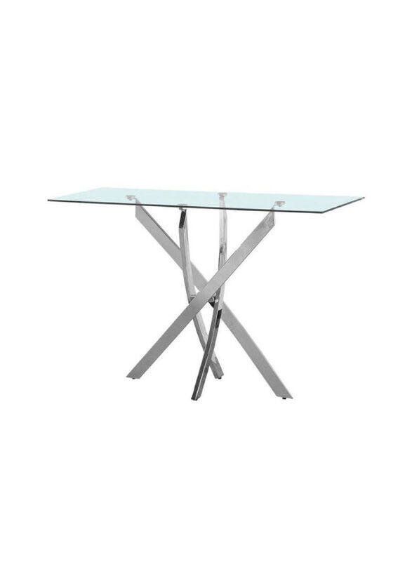 

Danube Home Leonardo Glass Console Table, Silver