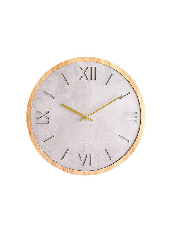 

Danube Home Stolpa Wooden Wall Clock, White/Beige