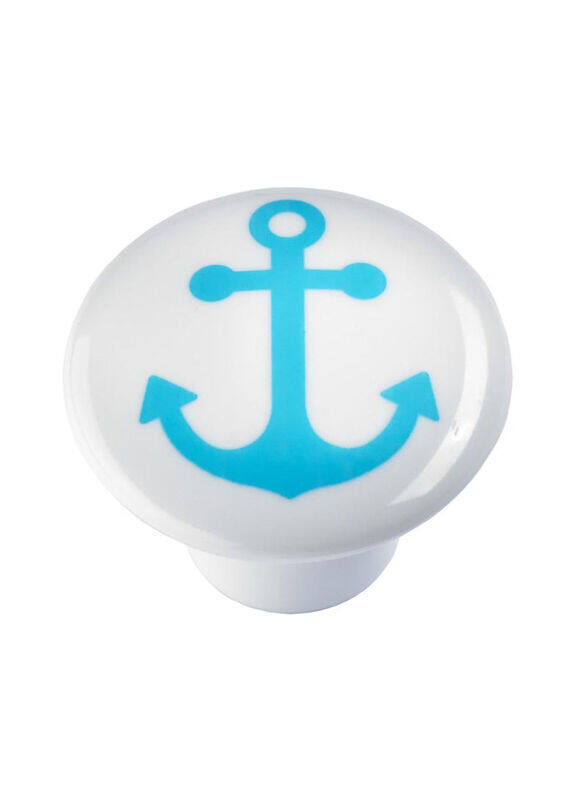 

Hettich Colours & Kids Plastic Furniture Knob, 3.2 cm, Blue/White