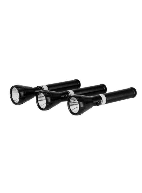

Olsenmark 3-Piece Rechargeable LED Flashlight Set, Black