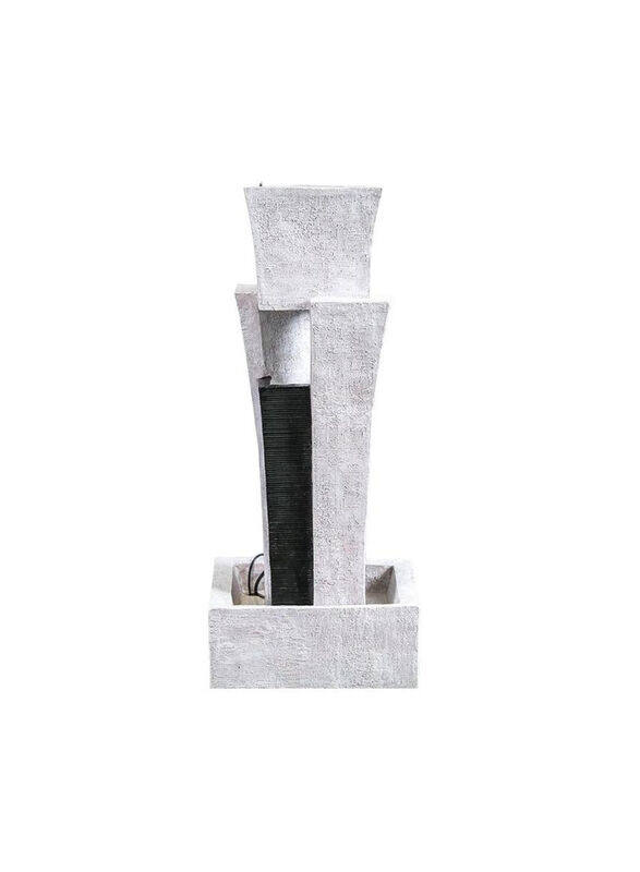 

Danube Home New Tower Polyresin Fountain, Silver/Black