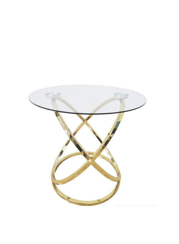 

Danube Home Leeland Glass End Table, Gold