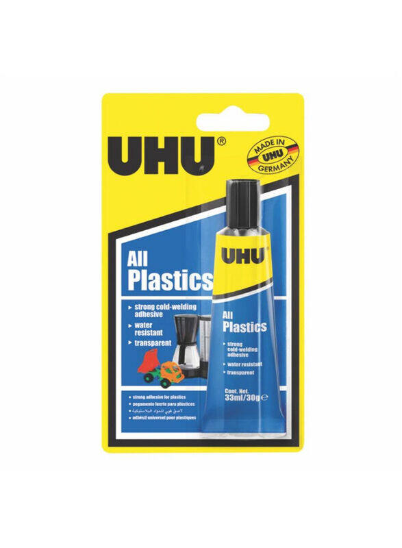 

Uhu 33ml All Plastics Glue, Blue/Yellow
