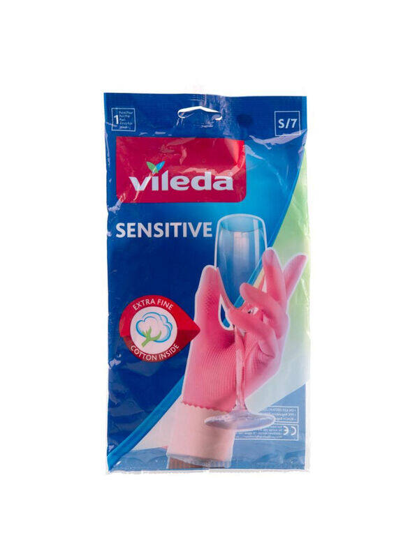 

Vileda Sensitive Gloves, Pink, Small