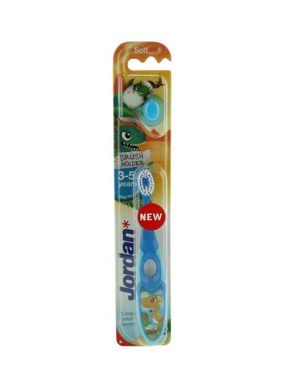

Jordan Soft Toothbrush With Holder for Kids, 3-5 Years, Blue