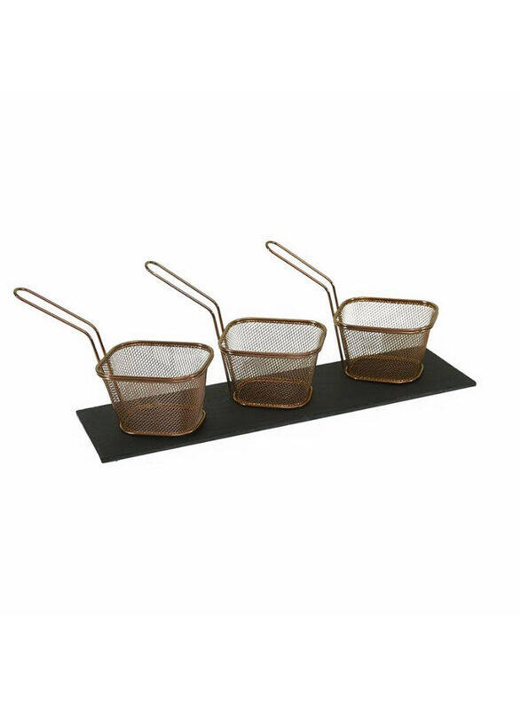 

PAN 4-Piece Dazzling Metal Serving Set, Brown/Black