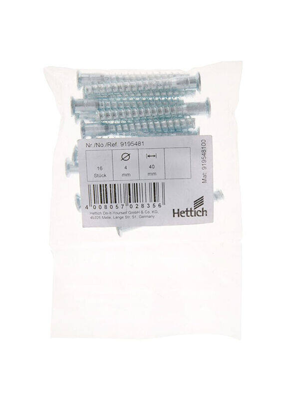 

Hettich 40mm 16 Piece Connecting Screws, Silver