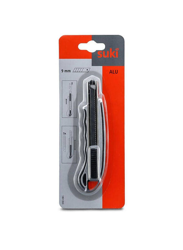

Suki 9mm Aluminium Alloy Cutter with Extra Blades, Silver