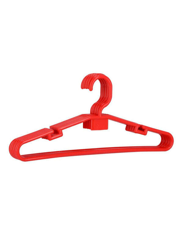 

Royalford 5-Piece Plastic Clothes Hanger, Red