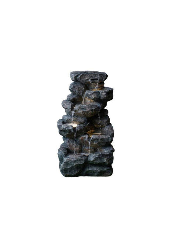 

Pan Emirates Lata Polyresin Fountain with Light, 53 x 41 x 95cm, Black