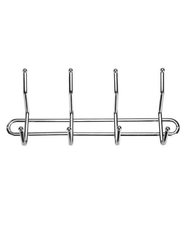 

Royalford 4-Hooks Metal Wallmount Hanger, Chrome