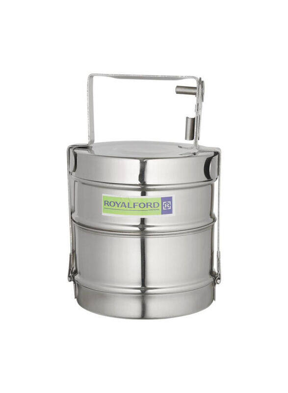 

Royalford Stainless Steel 2 Tier Tiffin, Silver