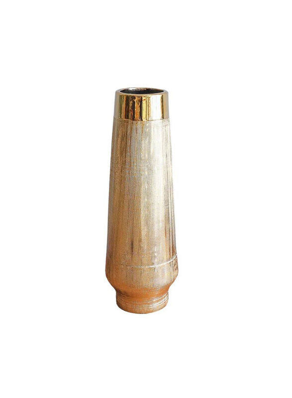 

Danube Home Liana Stoneware Striped Vase, Beige
