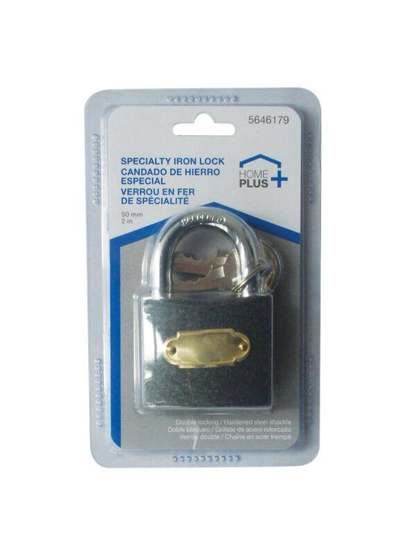 

Home Plus Cast Iron Padlock, Black/Silver