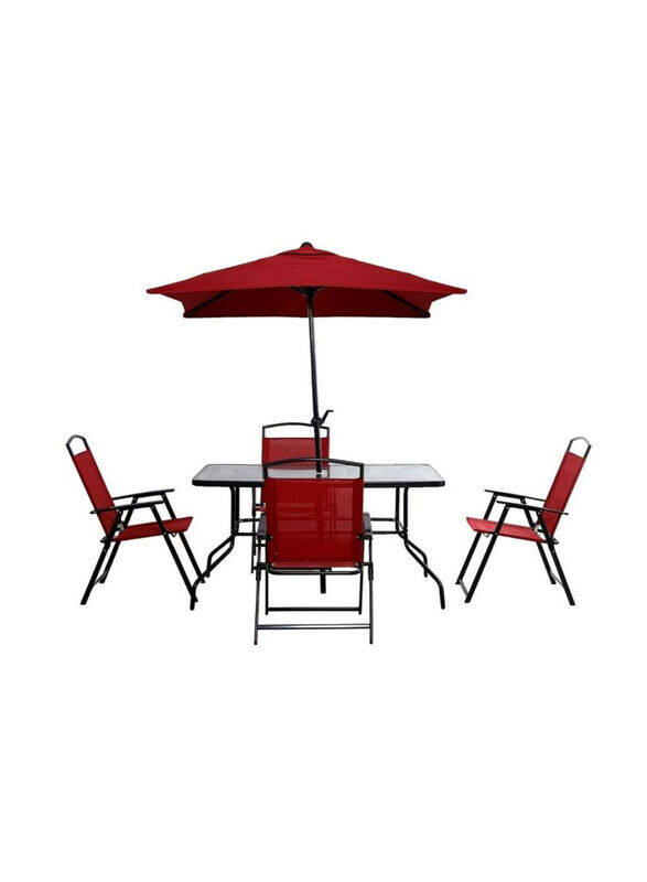 

Pan Topia Outdoor Umbrella Set, 6 Piece, Red