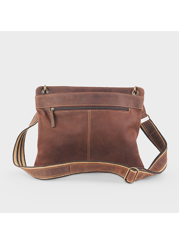 Byond Abbott Tablet Premium Leather Sling Bag, Brown