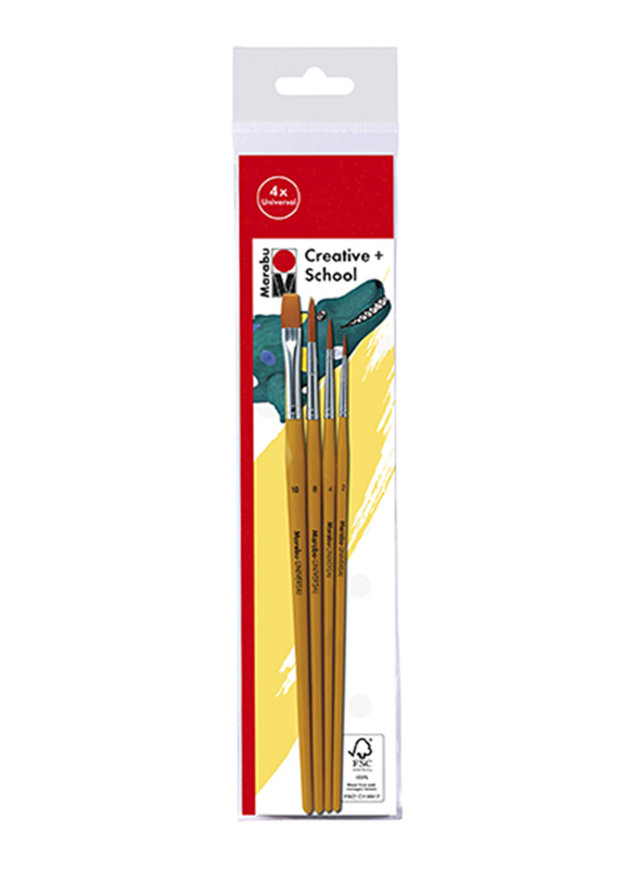 Marabu Creative & School Brush Set, 4 Piece, Yellow