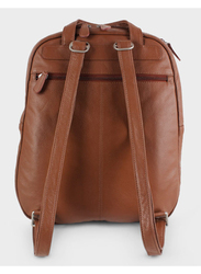 Byond Kibitzer Premium Leather Laptop Backpack, Tan Brown