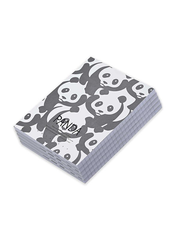 FIS Panda Design Soft Cover Notebook, 5 x 96 Sheets, A5 Size, FSNBSCA596-PAN2, White