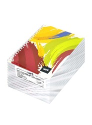 لايت دفتر ملاحظات بغطاء ناعم حلزوني مكون من 10 قطع ، سطر واحد ، 100 ورقة ، مقاس A5( إيه 5)، LINBA51804S ، متعدد الألوان
