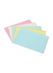 FIS Ruled Double Loop Spiral Binding Record Card, 8 x 5 Inch, 50 Sheets, 180 Gsm, FSIC85-180SPP50, Assorted