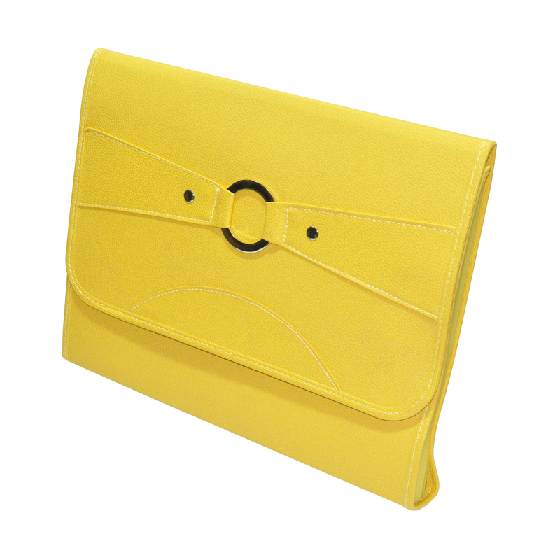 Leatherite Expanding File, 7 Pockets, A4 Size, AIPGLD-09A, Yellow
