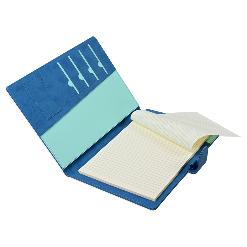 FIS Executive Folder, Italian PU Materials, Size (245x320mm), A4 Size Ivory Writing Pad, 2 Sides Sponge, Round Corner with Magnetic Lock, Blue Color-FSGT2535PURBL