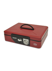 FIS Steel Number & Key Lock Cash Box, Red