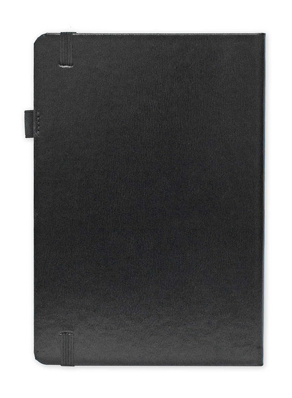 FIS White Paper Budget Planner with Elastic Pen Loop German Bonded Leather, 128 Pages, 100 GSM, A5 Size, FSORA5BPLANBL, Black