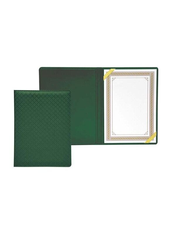 

FIS Executive Italian PU Certificate Folders with A4 Certificate and Gift Box, FSCLCHPUGRD2, Green