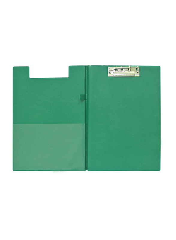 FIS PVC Clip Board Double with Pressure Clip, A4 Size, FSCB0304GR, Green