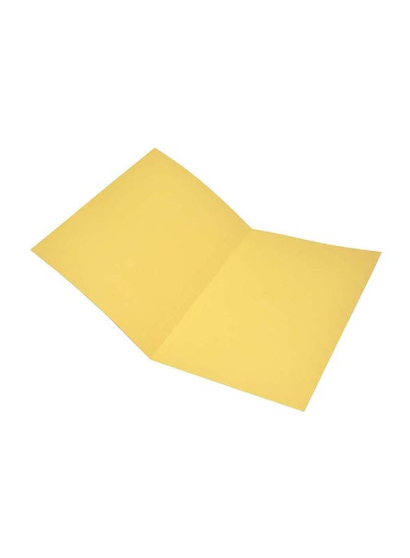 FIS 50-Piece O-Fastener Square Cut Folder Set, 320GSM, F/S Size, FSFF7YL, Yellow
