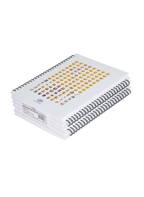 إف أي إس مجموعة دفاتر بخط واحد بغطاء صلب حلزوني، 5 ​​× 100 ورقة ، 9 × 7 بوصة ، FSNBS971904 ، متعدد الألوان