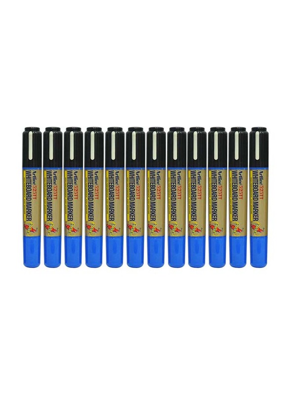 آرتلاين مجموعة أقلام سبورة بيضاء مزدوجة من 12 قطعة ، 2.0-5.0 مم ، ARMK525TBKBL ، أسود / أزرق