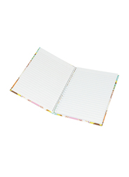 Light 5-Piece Spiral Hard Cover Notebook, Single Ruled, 100 Sheets, A5 Size, LINBSA51513, Multicolour