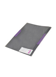 Durable 230412 Dura Swing Clip Folder with Purple Clip, 30 Sheets, A4 Size, 5 Piece, Anthracite Grey