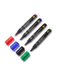 FIS 4-Piece Broad Tip White Board Erasable Markers Set, Green/Blue/Red/Black