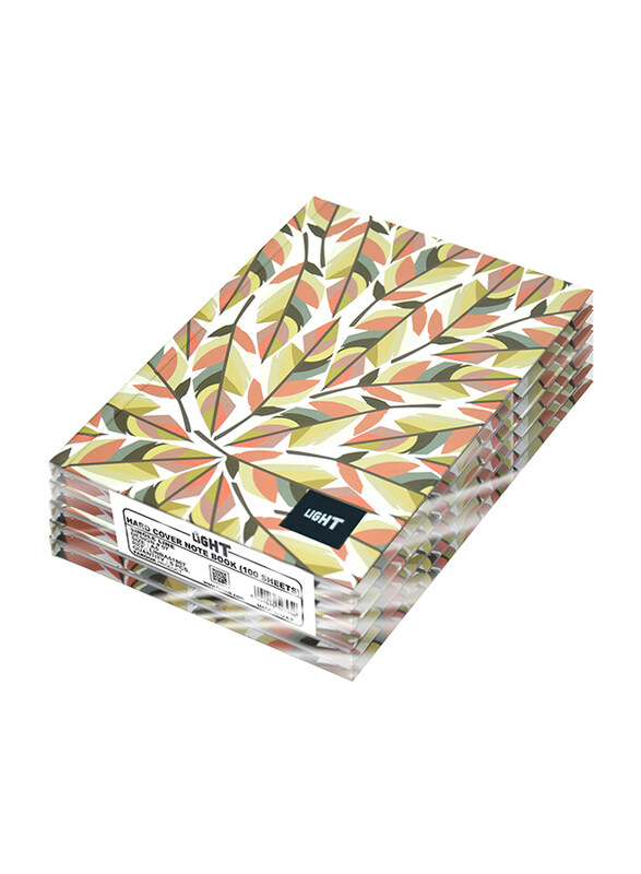 

Light 5-Piece Hard Cover Notebook, Single Line, 100 Sheets, A5 Size, LINBA51807, Multicolour
