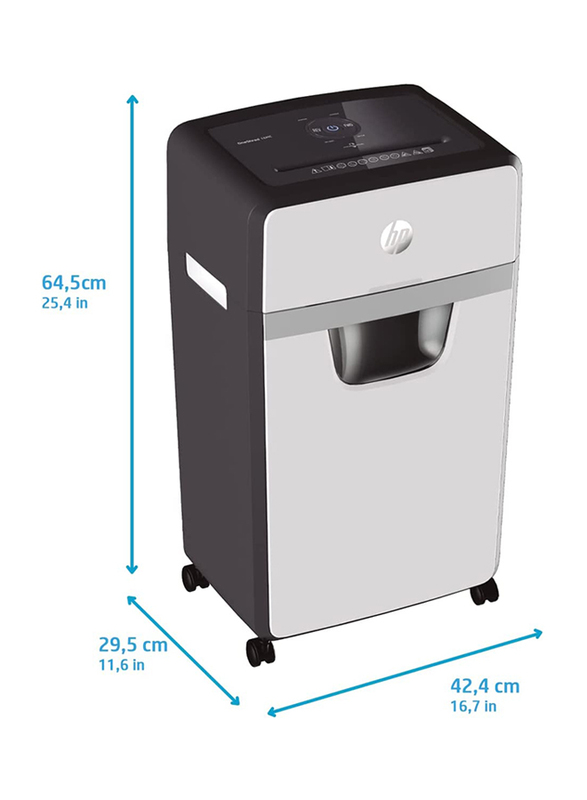 HP 2808 OneShred 16-Sheet Micro Cut Shredder, Security Level P5, 30 Liter Bin, OLSR2808, Multicolour