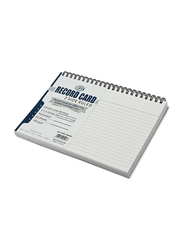 FIS Ruled Double Loop Spiral Binding Record Card, 8 x 5 Inch, 50 Sheets, 180 Gsm, FSIC85-180SPWH, White