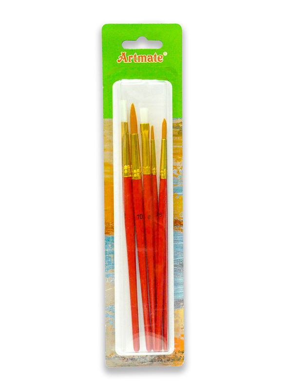 Artmate Artist Brushes, Jiabch-bs110, 6 Pieces, Red