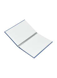 FIS Manuscript Notebook with Spiral Binding, 5mm Square, 2 Quire, 92 Sheets, 10 x 8 Inch Size, FSMN182Q5MSB, Blue