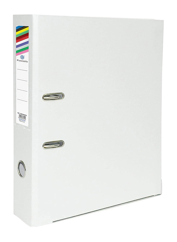 FIS PP Box File with Fixed Mechanism, 24 Piece, FSBF8PWHFN, White