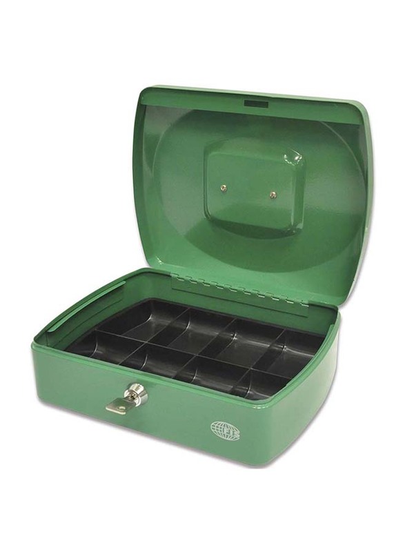 إف آي إس صندوق نقود فولاذي بقفل بمفتاح ، 255 × 200 × 90 مم ، مقاس قفل 10 بوصة ، FSCPTS0120GR ، أخضر