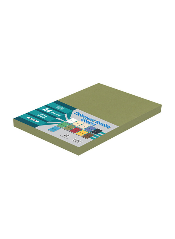 FIS Embossed 230 GSM Binding Sheets, A3 Size, 100 Piece, FSBDE230A4DGR, Green