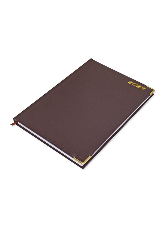

FIS 2023 Golden Corners English Diary, A4 Size, FSDI42E23CH, Chocolate